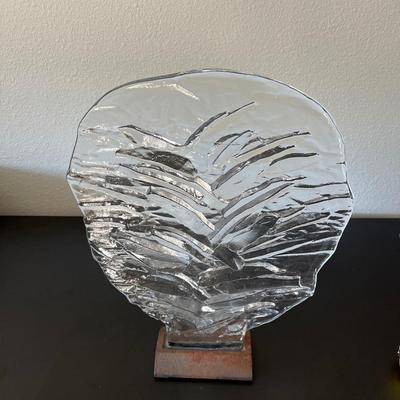 L27 glass sculptured on metal base
