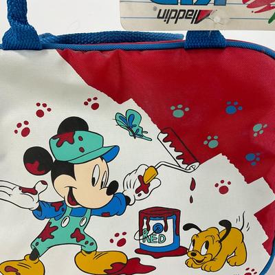 -135- COLLECTIBLE | Vintage Mickey Mouse & Pluto Aladdin Insulated Lunch Bag & Thermos