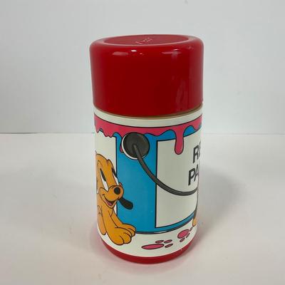 -135- COLLECTIBLE | Vintage Mickey Mouse & Pluto Aladdin Insulated Lunch Bag & Thermos