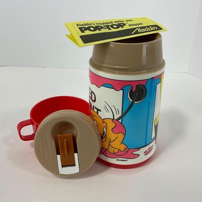 -135- COLLECTIBLE | Vintage Mickey Mouse & Pluto Aladdin Insulated Lunch Bag & Thermos