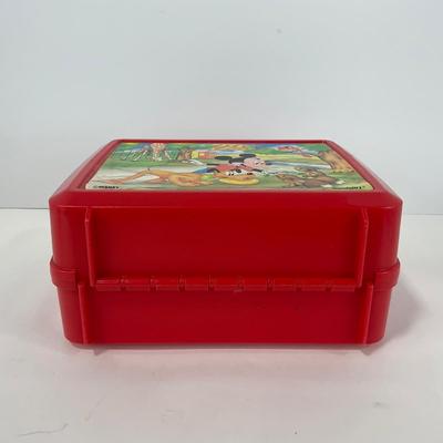 -136- COLLECTIBLE | Vintage Aladdin Mickey Mouse City Zoo Plastic Lunch Box & Thermos