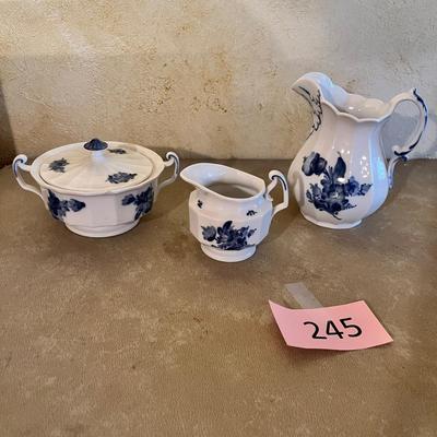 Royal Copenhagen Blue Flower Milk Pitcher & Cream & sugar