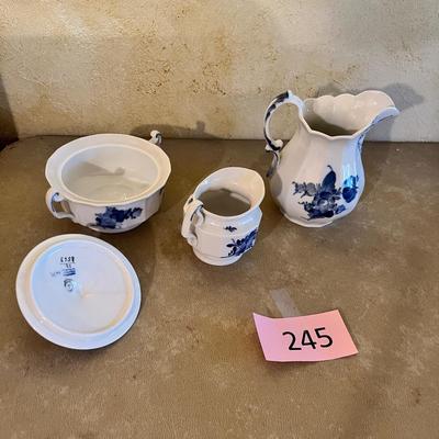 Royal Copenhagen Blue Flower Milk Pitcher & Cream & sugar