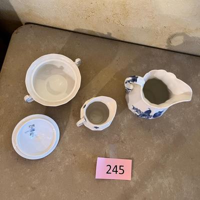 Royal Copenhagen Blue Flower Milk Pitcher & Cream & sugar