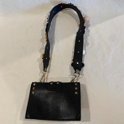Purse - clear w/ leather flowers