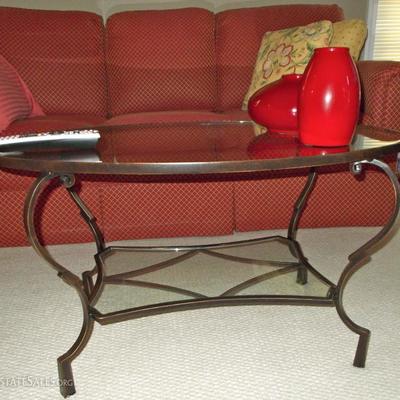 Pier One metal and glass coffee table