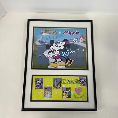 -175- WALL ART | Mickey & Minnie Mouse Print With First Day Cover
