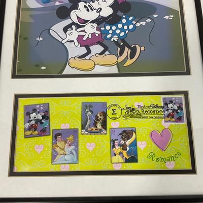 -175- WALL ART | Mickey & Minnie Mouse Print With First Day Cover
