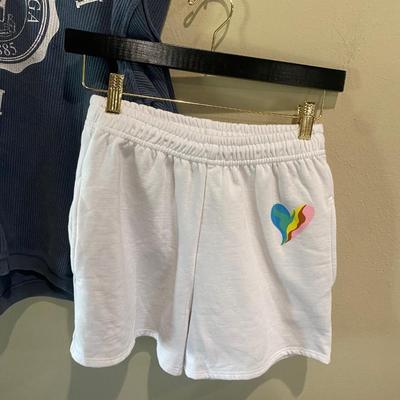 Alpha Chi Omega sweatshorts (XS) and shirt (medium)