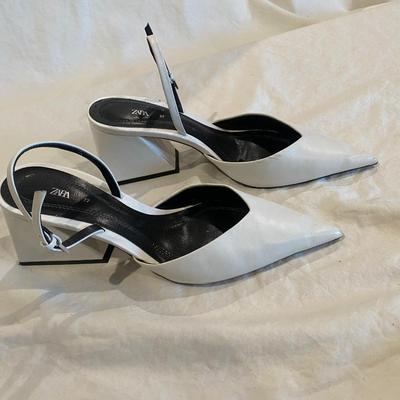 Zara white heels - size 6.5
