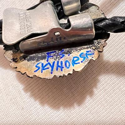 Eddy Chaco Navajo Turquoise, Silver & Braided Leather Bolero