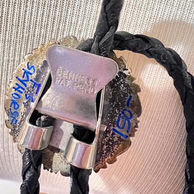 Eddy Chaco Navajo Turquoise, Silver & Braided Leather Bolero