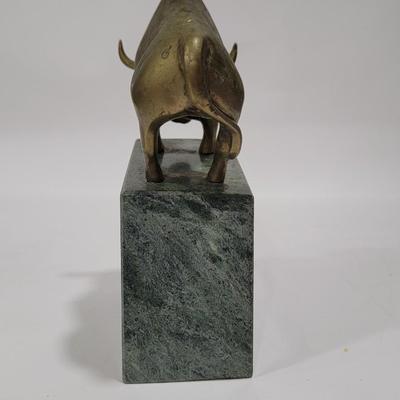 Vintage Gatco Solid Brass Bear, Bull statuary book ends