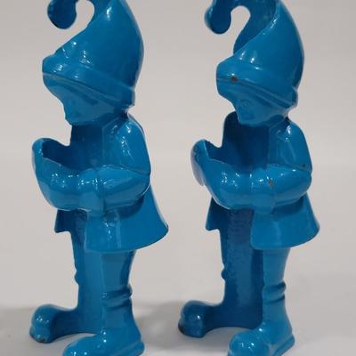 1970s Blue Elf Cast Iron Candle Huggers