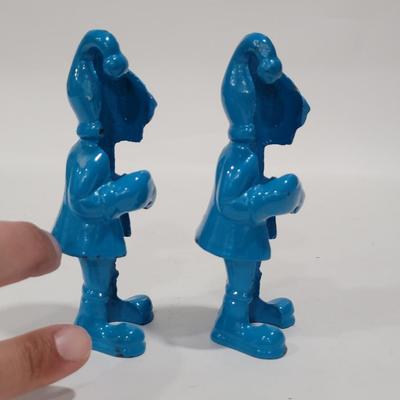 1970s Blue Elf Cast Iron Candle Huggers