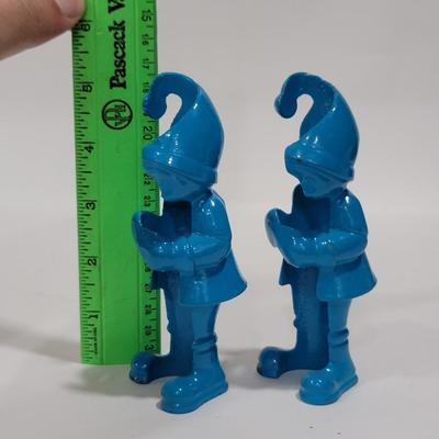 1970s Blue Elf Cast Iron Candle Huggers