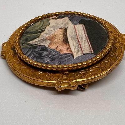 Vintage Westclox Engraved Train Pocket Watch & â€œOriginal By Robertâ€ Brooch