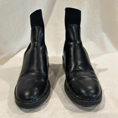 Zara black boots gold accent - size 37 (6.5)