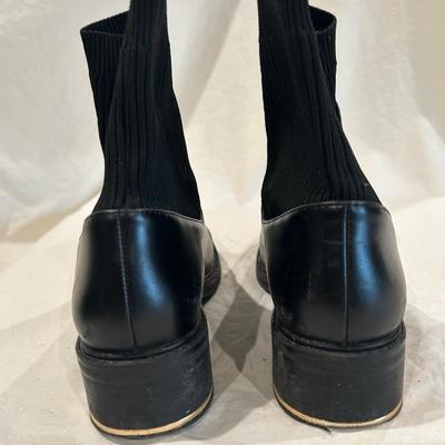 Zara black boots gold accent - size 37 (6.5)