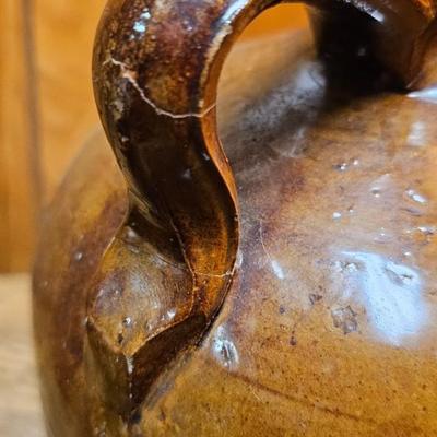 Brown jug with handle 2 gallon Stoneware