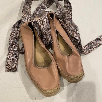 Zara pink ribbon ties - size 37 (6.5)
