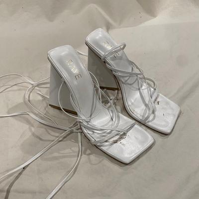 Raye white triangle heel - size 7