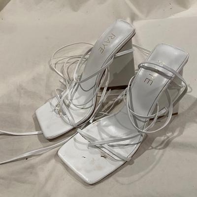Raye white triangle heel - size 7