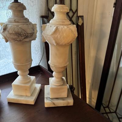1500 Pair of Antique Alabaster Lamps