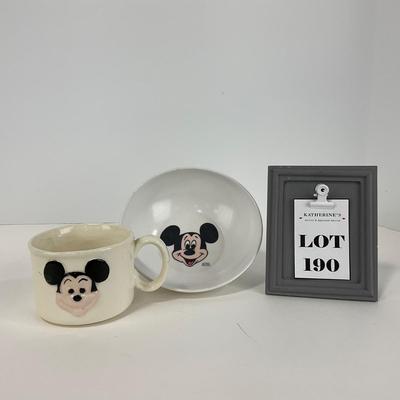 -190- COLLECTIBLE | Vintage Mickey Mouse Bowl & Mug
