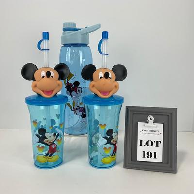 -191- COLLECTIBLE | Mickey Mouse Covered Cups & Water Bottle