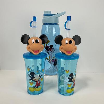 -191- COLLECTIBLE | Mickey Mouse Covered Cups & Water Bottle
