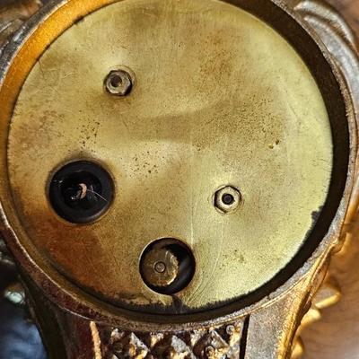 Vintage Louis XV Pendulette d'Art Exactron Gilded clock 1964 Ornate brass mantle clock