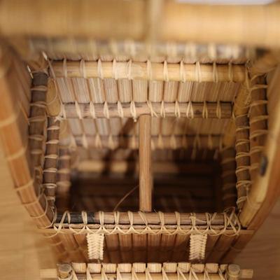 Vintage Bamboo Wine Carrier