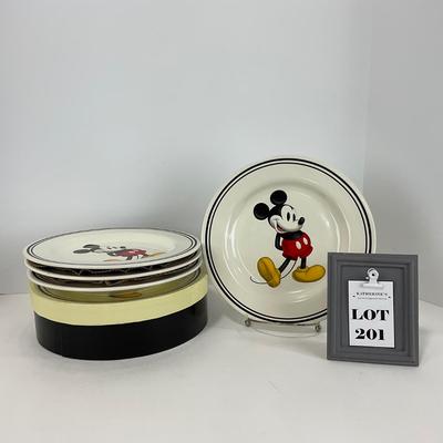 -201- DISHES | Mickey Mouse Set Of Small Plates With Box