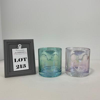 -213- KITCHEN | Mickey Mouse Blue & Pink Short Glasses