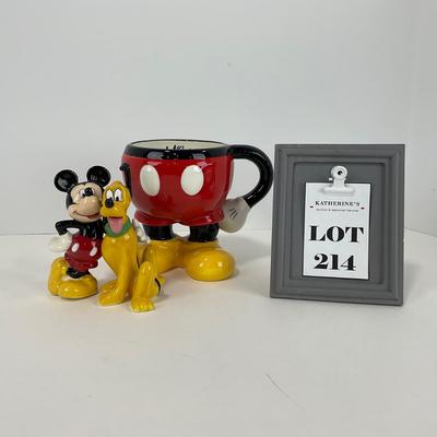 -214- KITCHEN | Mickey Mouse & Pluto Salt & Pepper And Mickey Mug