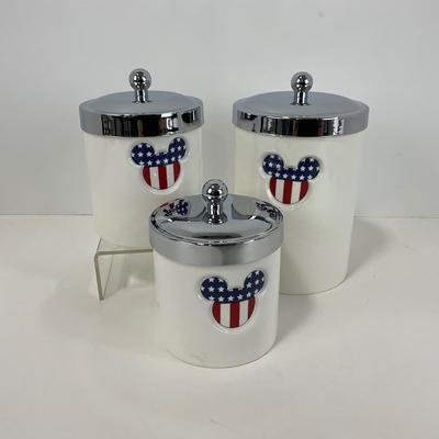 -216- KITCHEN | American Flag Mickey Mouse Canister Set