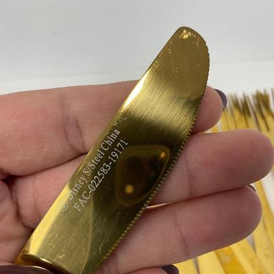 -220- KITCHEN | Mickey Mouse 23 Piece Gold Tone Silverware