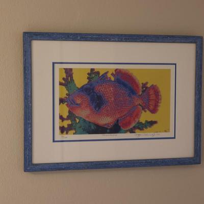 Signed & Numbered Framed Print of "Trigger Fish"