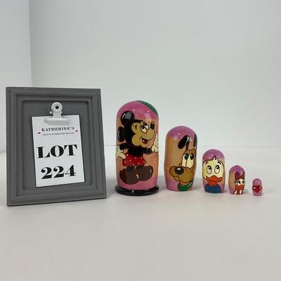 -224- COLLECTIBLE | Hand Painted Disney Russian Doll Nesting Set