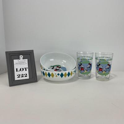 -222- DISHES | Mickey Mouse Set Of Childrenâ€™s Bowls & Glasses