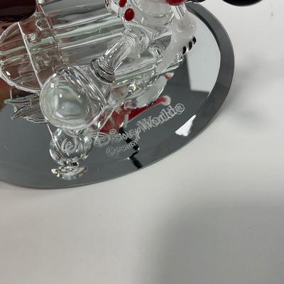 -230- HOLIDAY | Walt Disney World Mickey Mouse Santa Hat Glass Figure