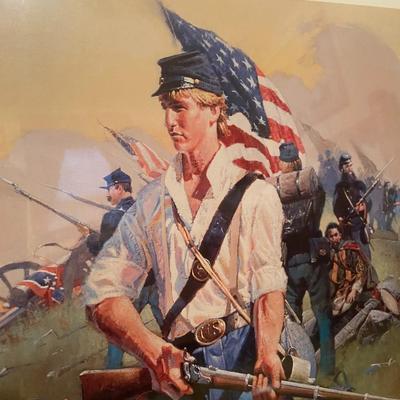 A Nation Divided Framed Civil War Print Set; Signed Don Prechtel and Numbered