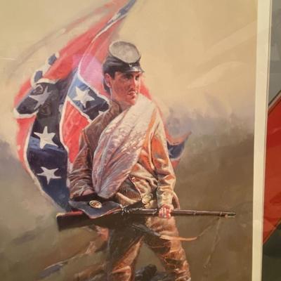 A Nation Divided Framed Civil War Print Set; Signed Don Prechtel and Numbered