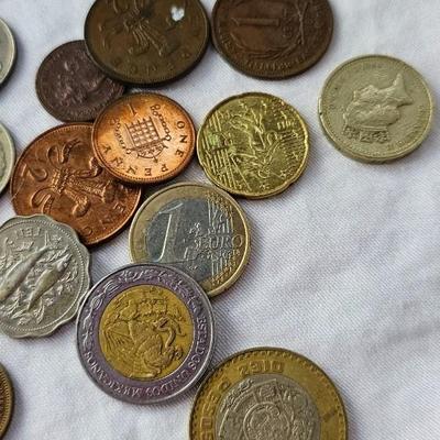 Pile of coins from other countries