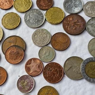 Pile of coins from other countries