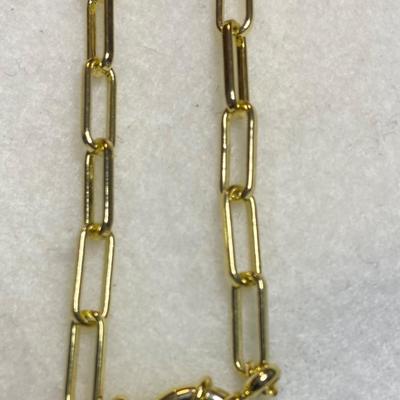 16†goldtone paper clip necklace