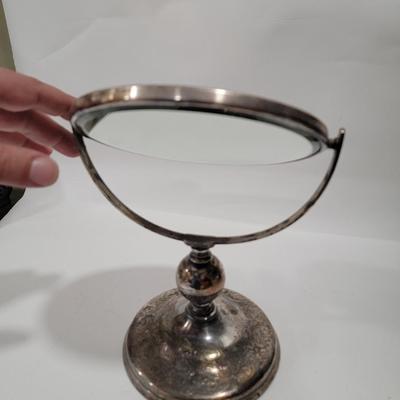 Antique Victorian Derby Silver co. chased / etched vanity mirror stand