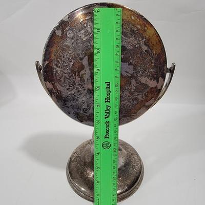 Antique Victorian Derby Silver co. chased / etched vanity mirror stand