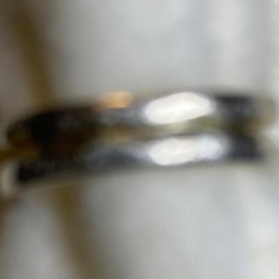 Sterling silver ring with two cabachons. Size 6